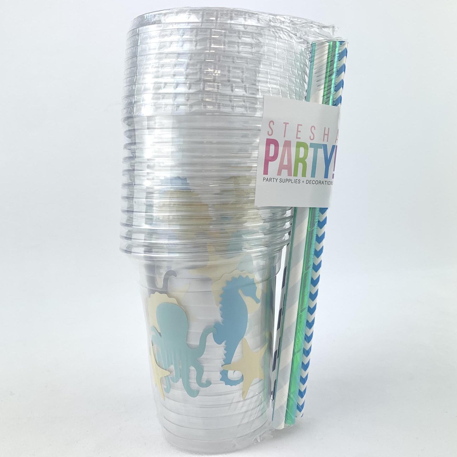 Blue Ocean Sea Animal Cups 12ct - Stesha Party