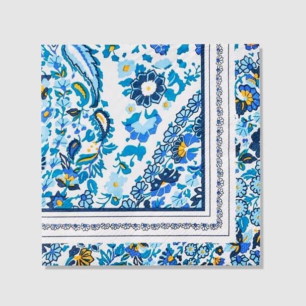 Blue Paisley Napkins - Stesha Party