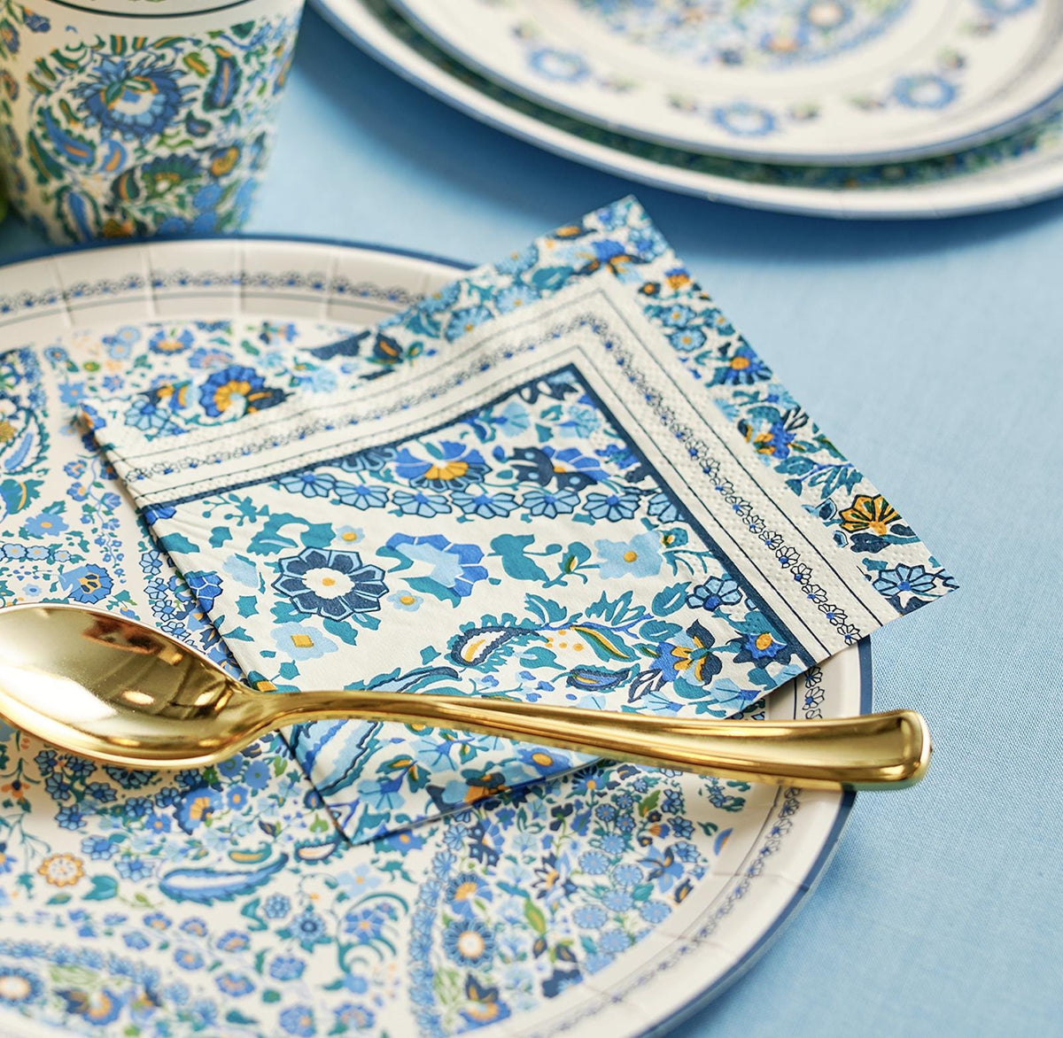 Blue Paisley Napkins - Stesha Party