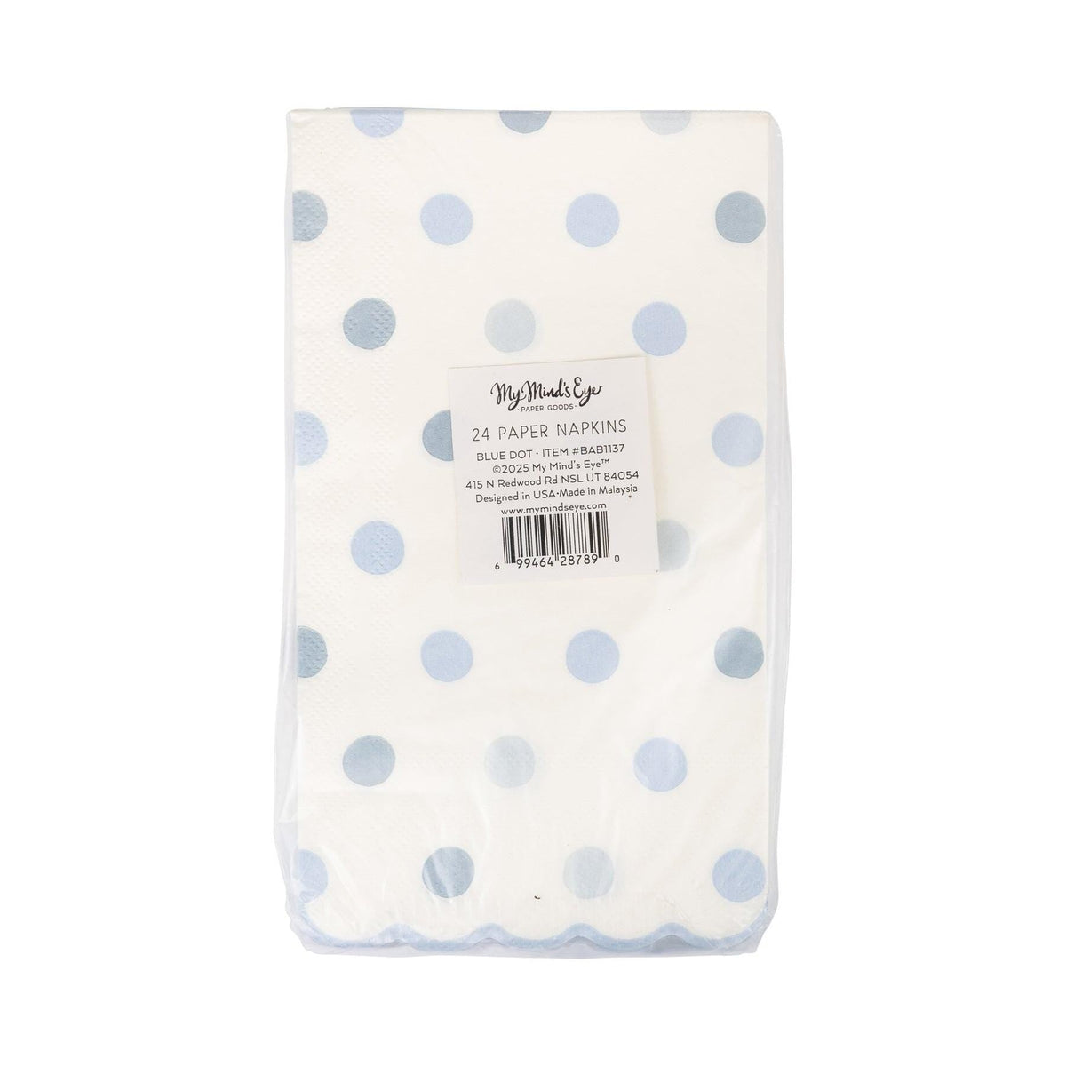 Blue Polka Dot Napkins 24ct - Stesha Party