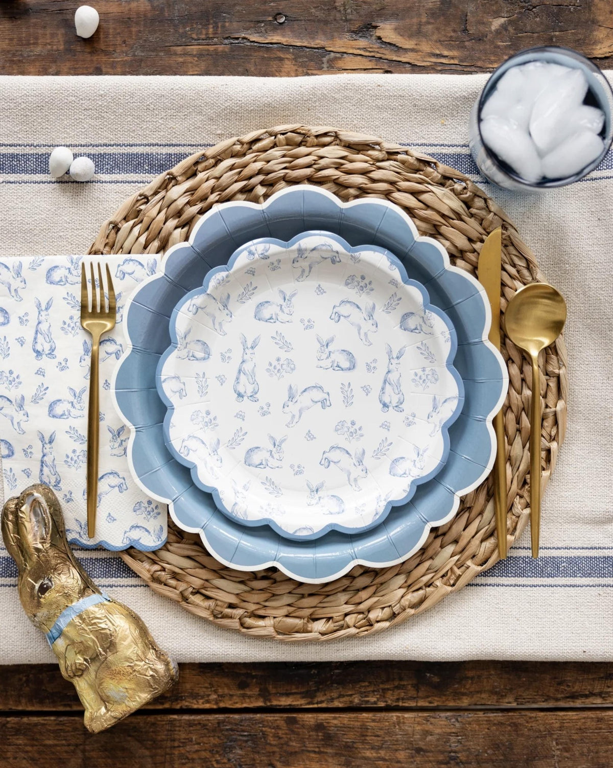 Blue Scalloped Party 10" Paper Plates 8ct - Stesha Party