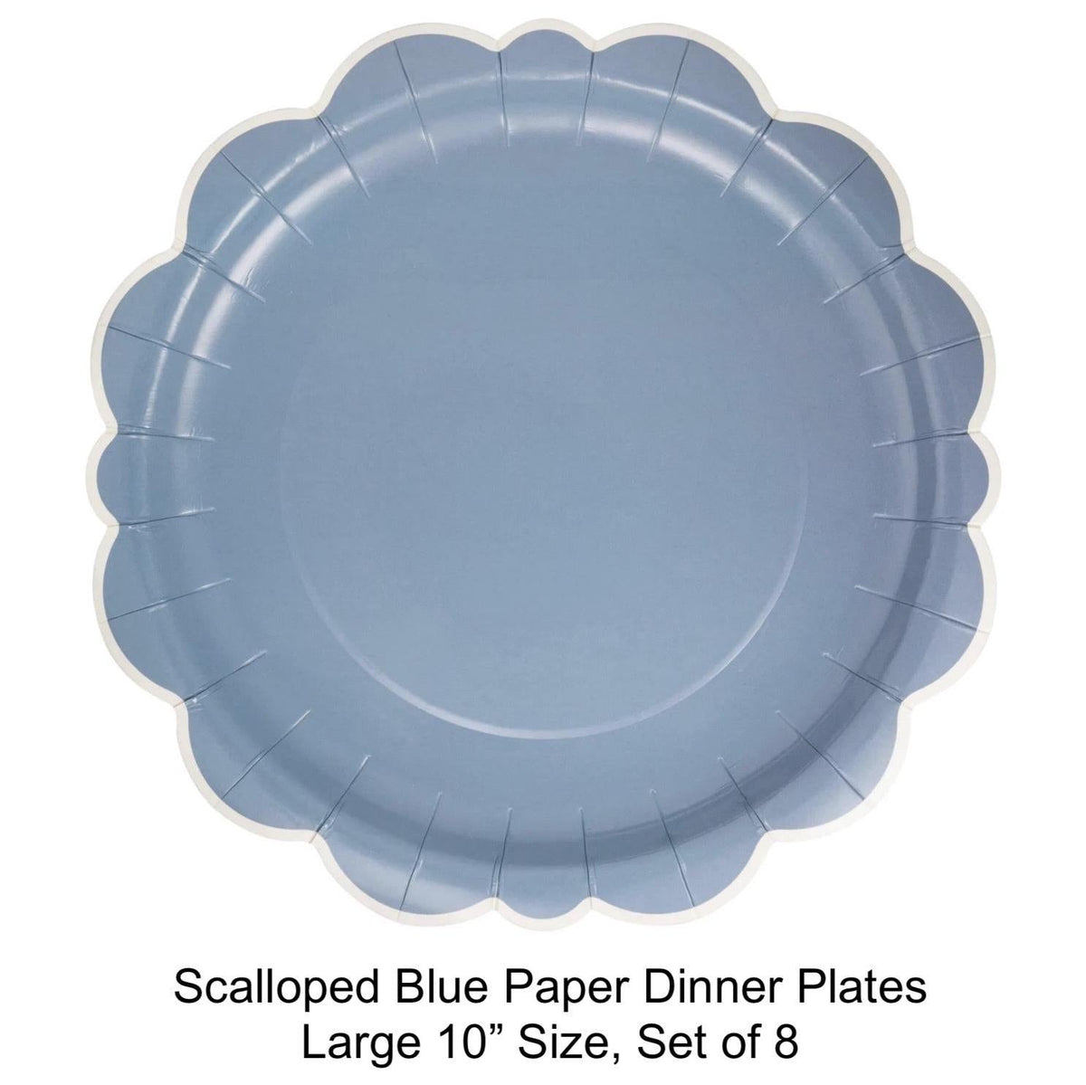 Blue Scalloped Party 10" Paper Plates 8ct - Stesha Party
