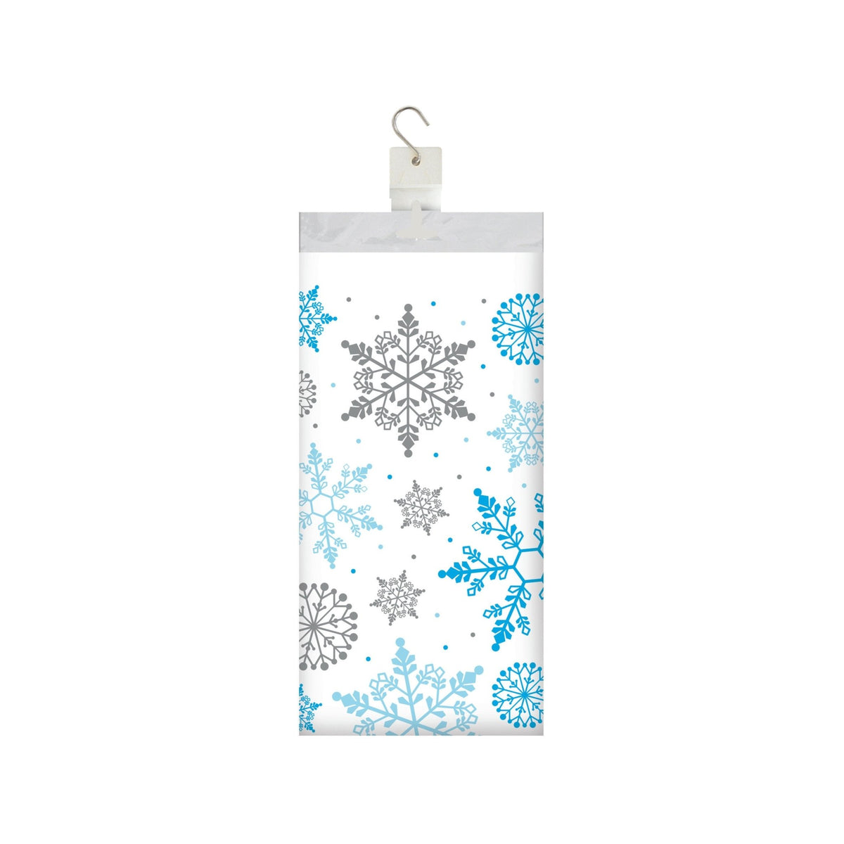 Blue & Silver Snowflake Tablecloth - Stesha Party