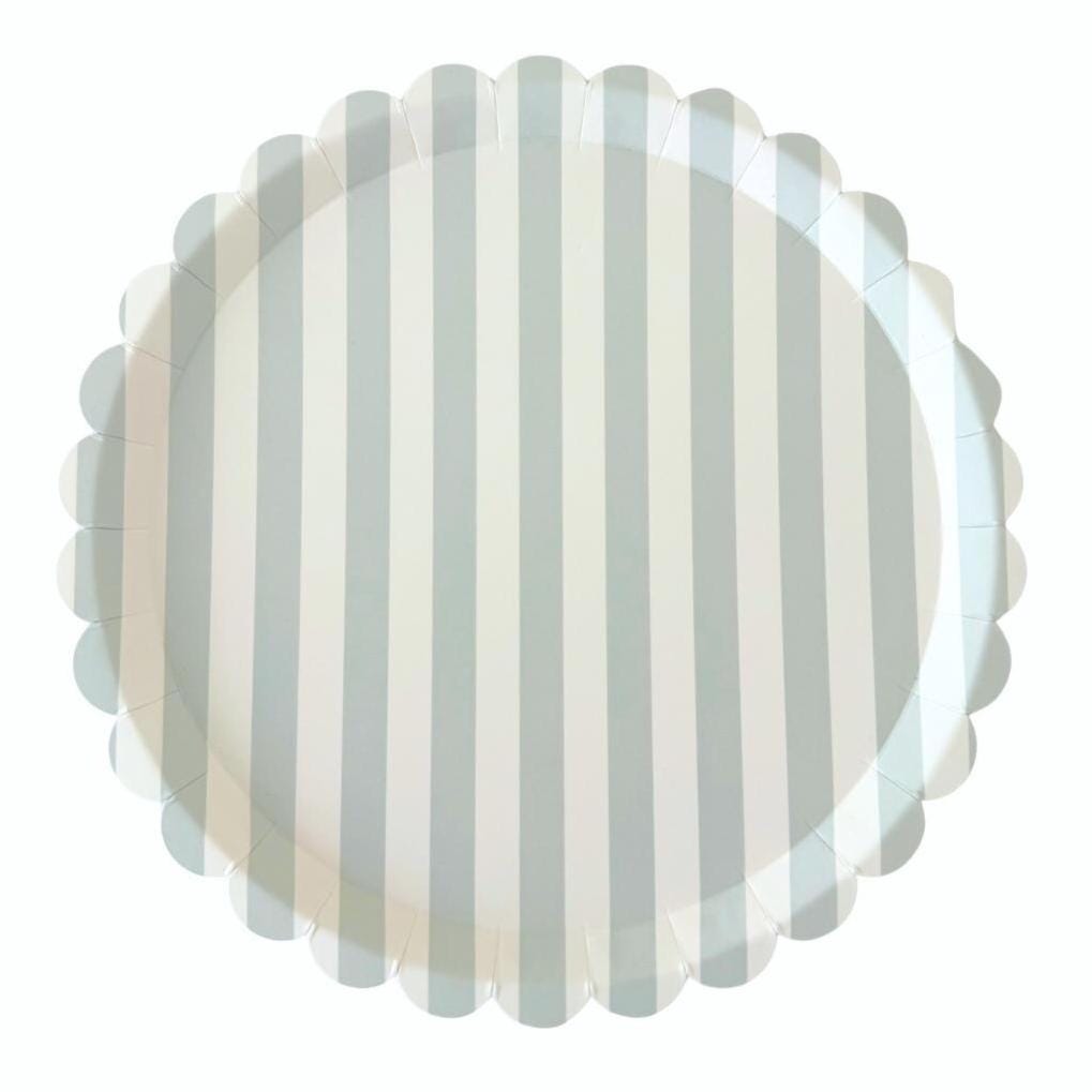 Blue Stripe Plates 12ct - Stesha Party