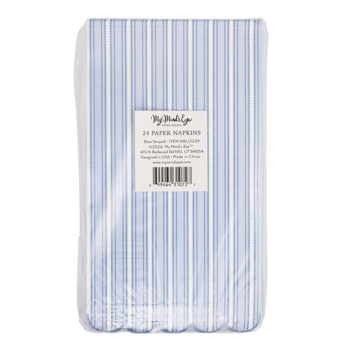 Blue Striped Napkins 24ct - Stesha Party