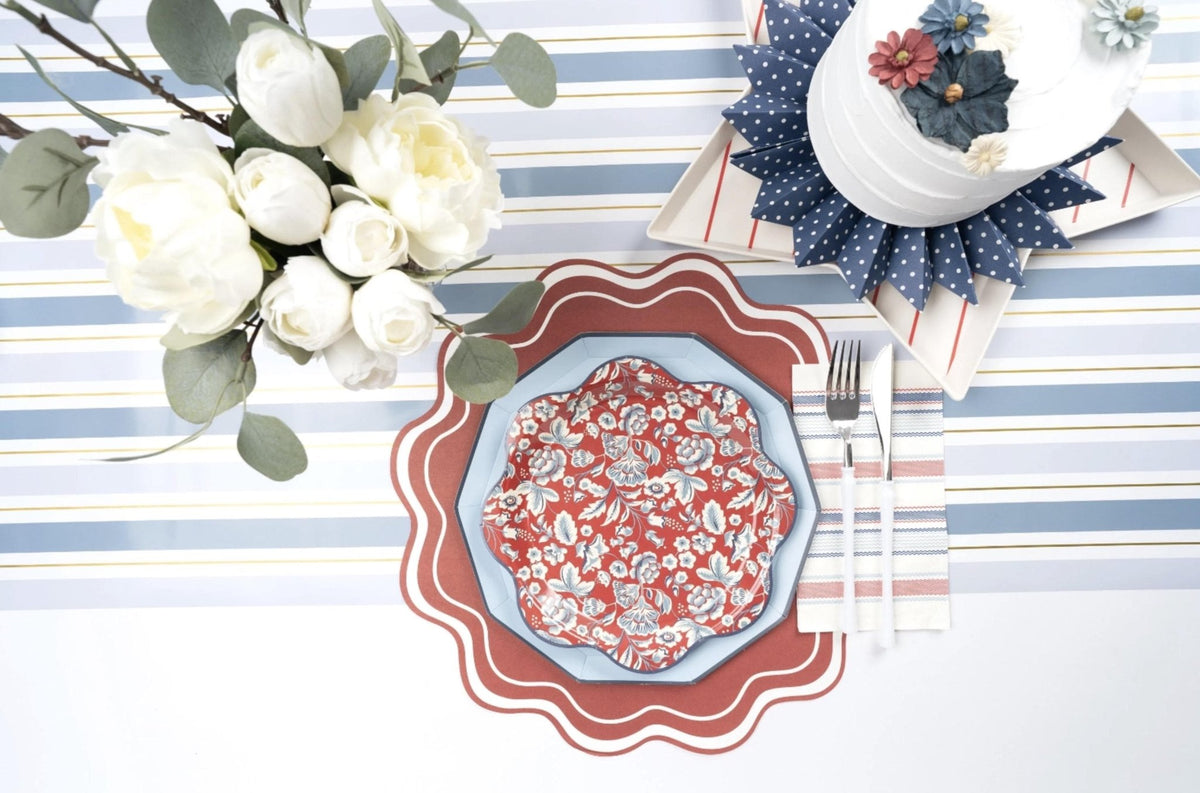 Blue Striped Table Runner - Stesha Party