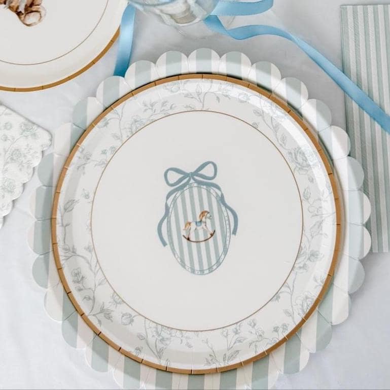 Blue Toile Plates 12ct - Stesha Party