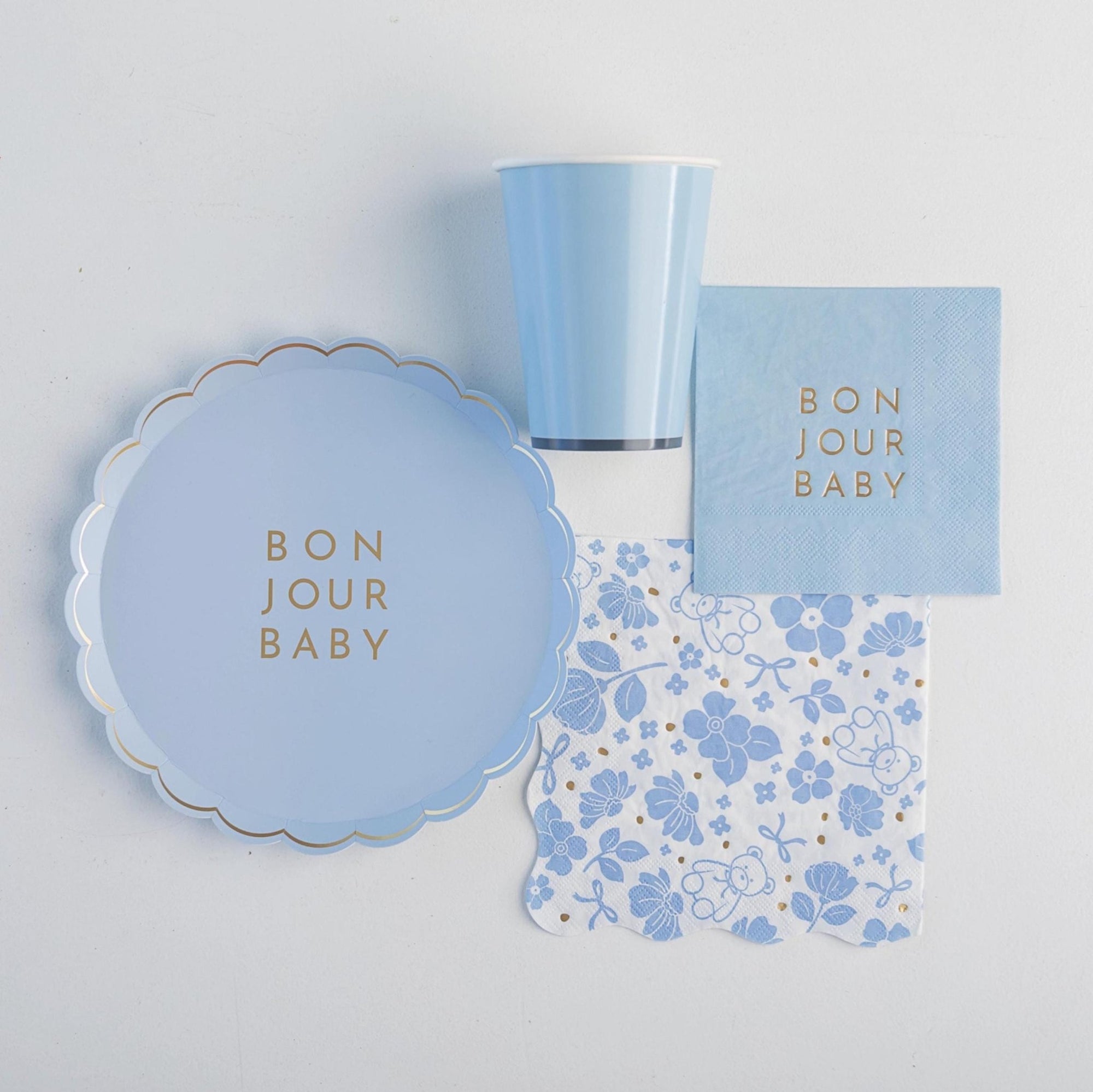 Bonjour Baby Blue Napkins 20c - Stesha Party