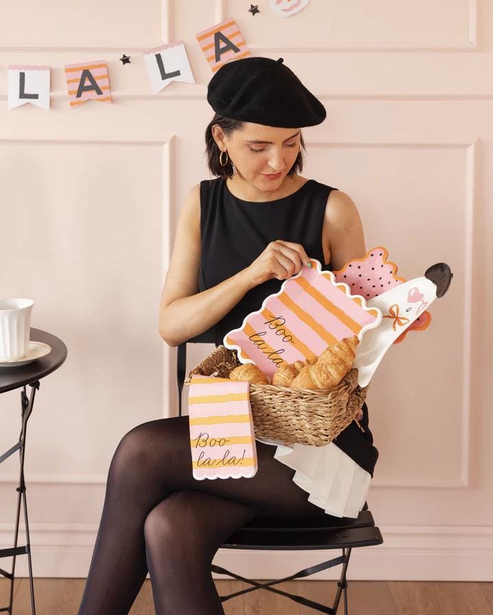 Boo La La Halloween Plates 8ct - Stesha Party