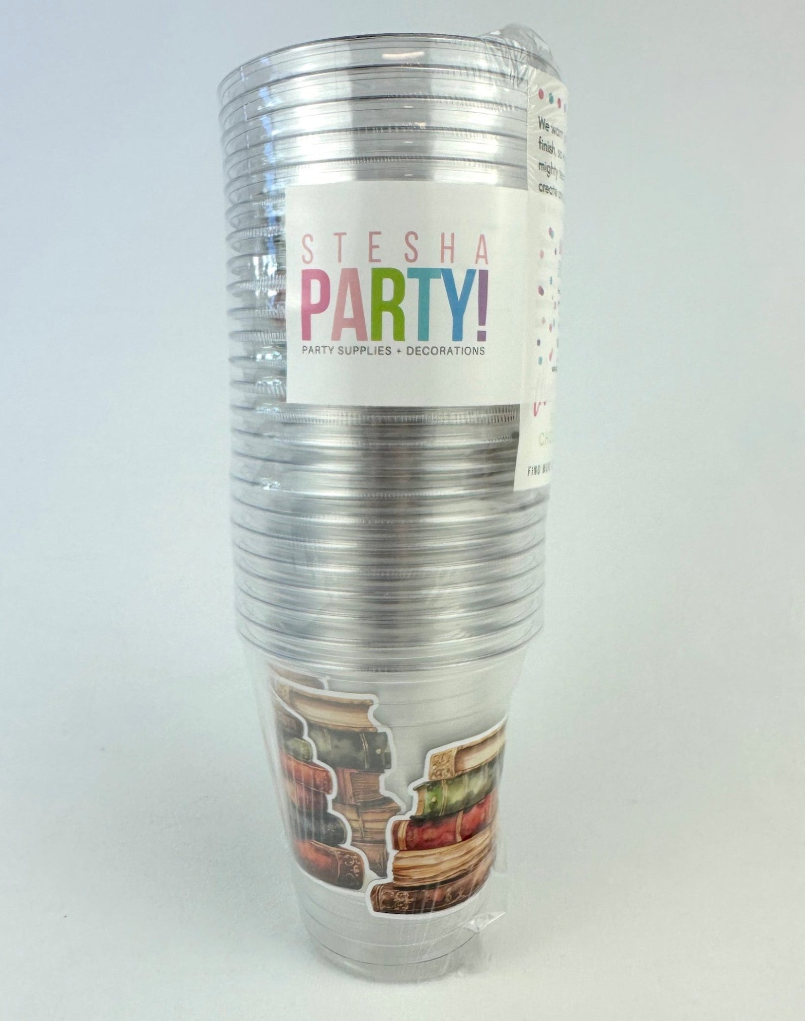 Book Club Party Cups 24ct 12oz Plastic Cups - Stesha Party