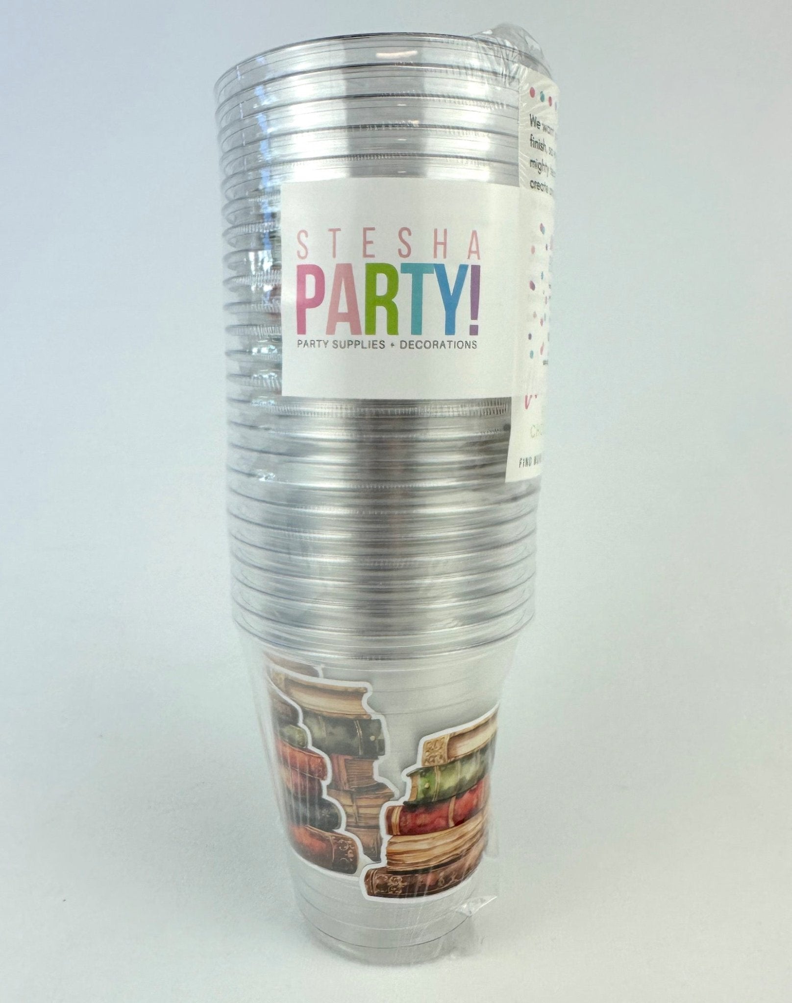 Book Club Party Cups 24ct 12oz Plastic Cups - Stesha Party