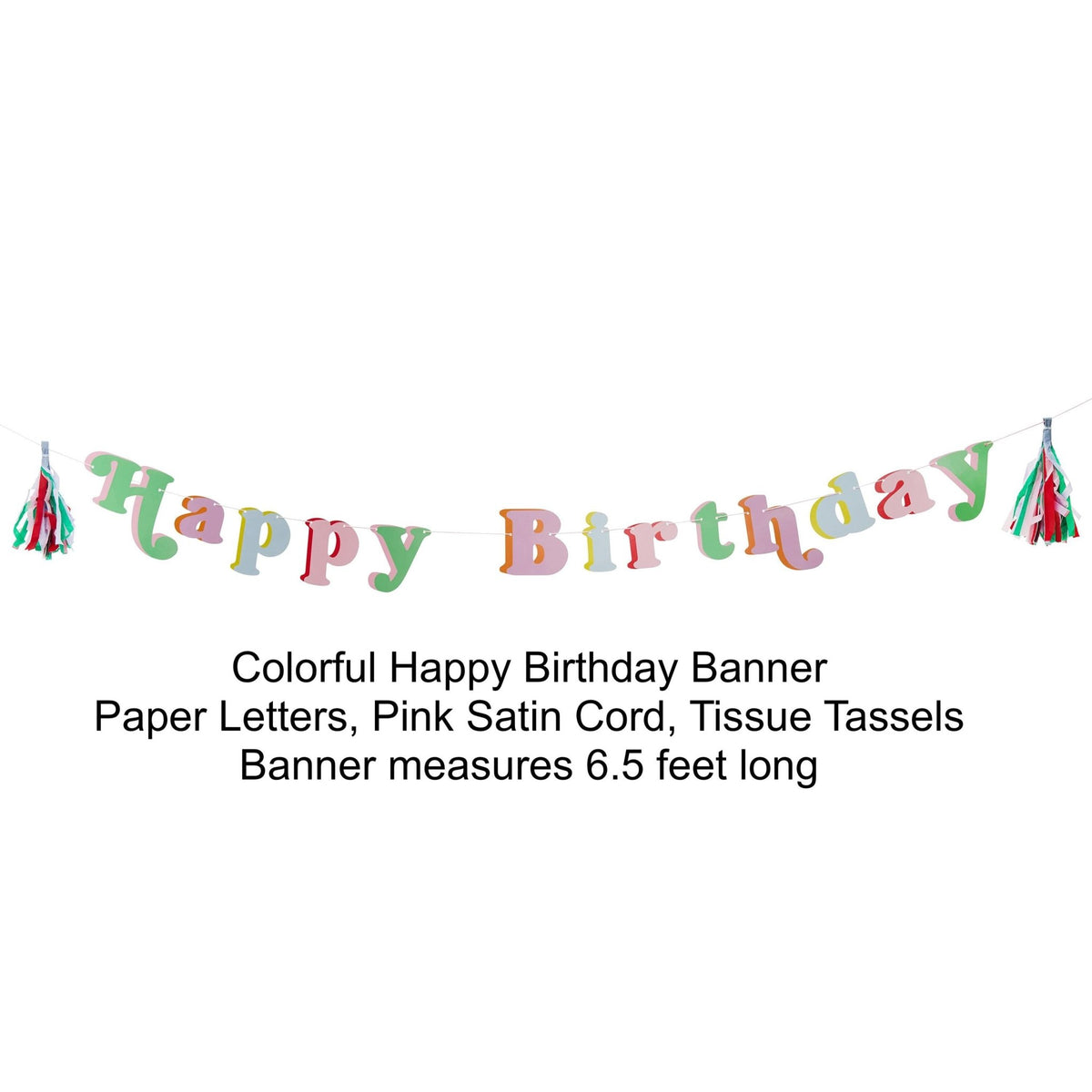 Bright Party Happy Birthday Banner 6.5ft - Stesha Party