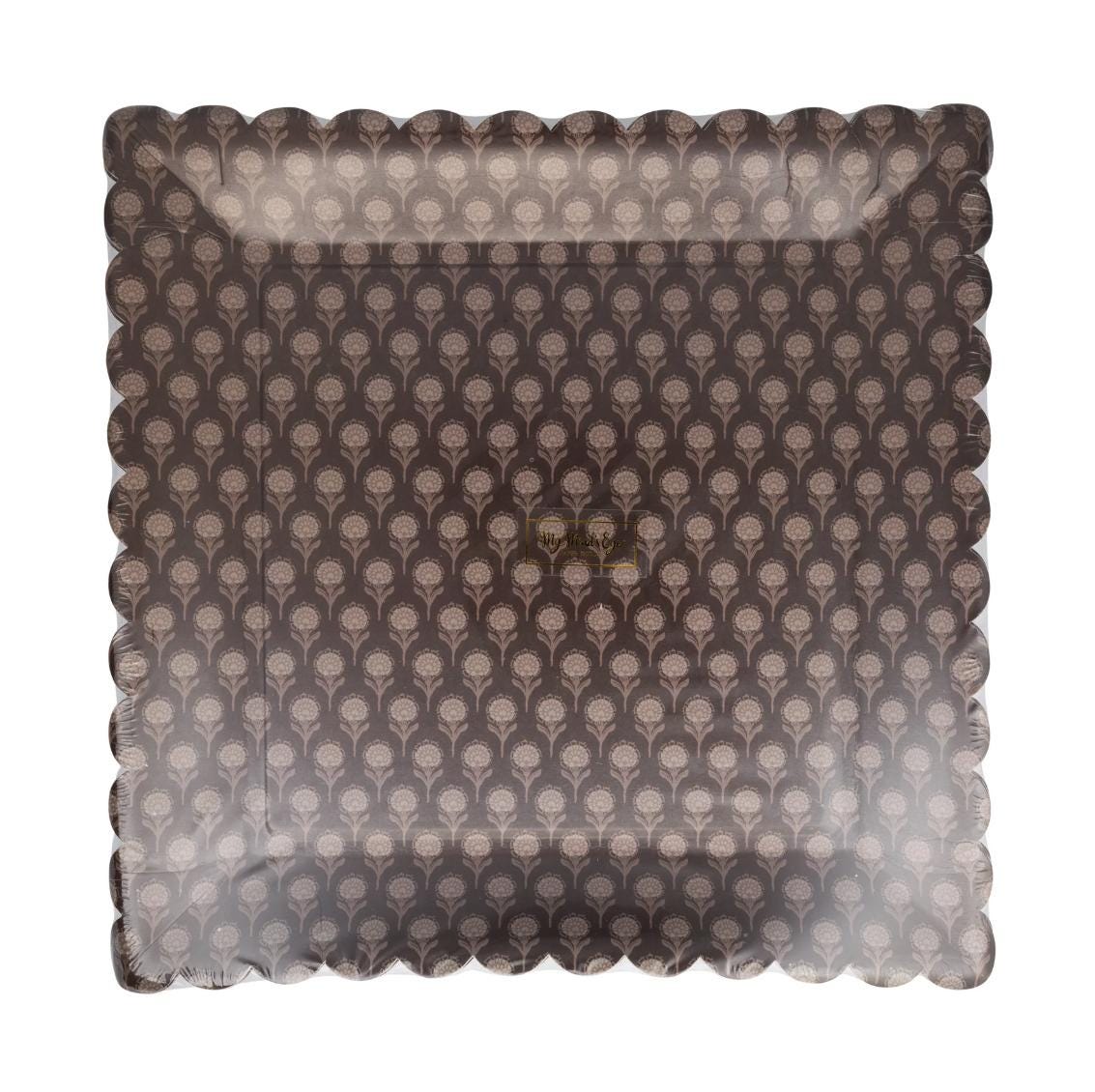 Brown Floral Dinner Plates - Stesha Party