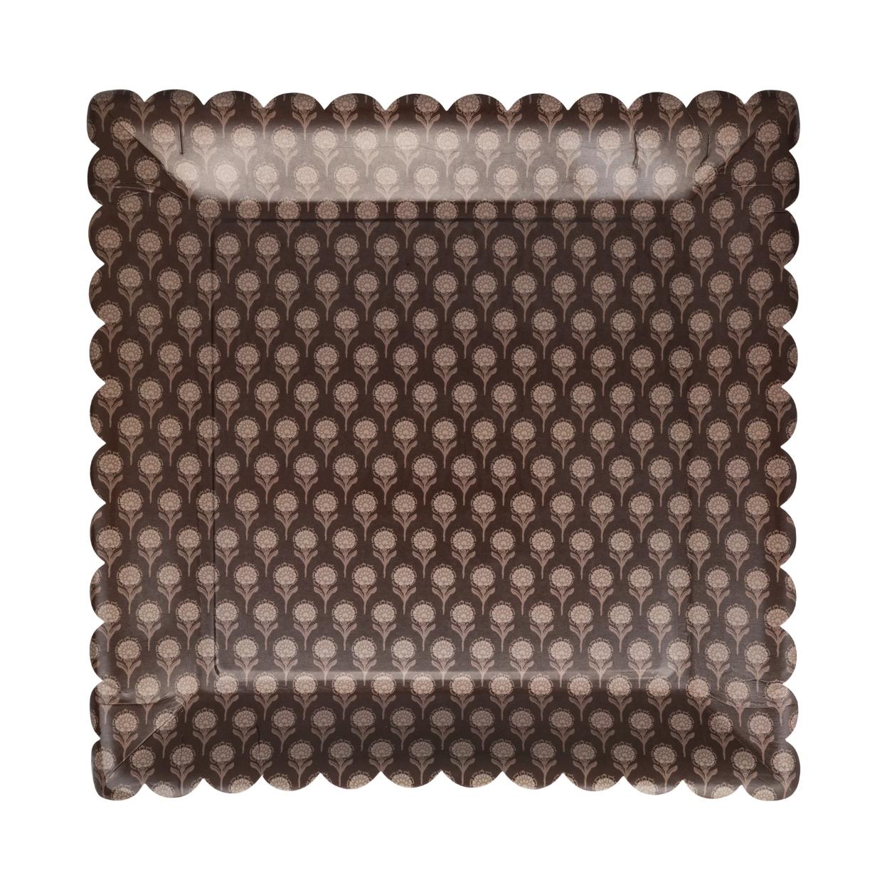 Brown Floral Dinner Plates - Stesha Party