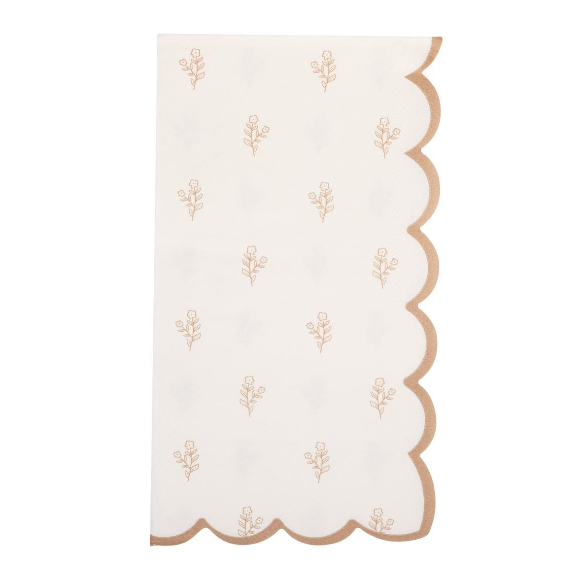 Brown Floral Napkins 24ct - Stesha Party