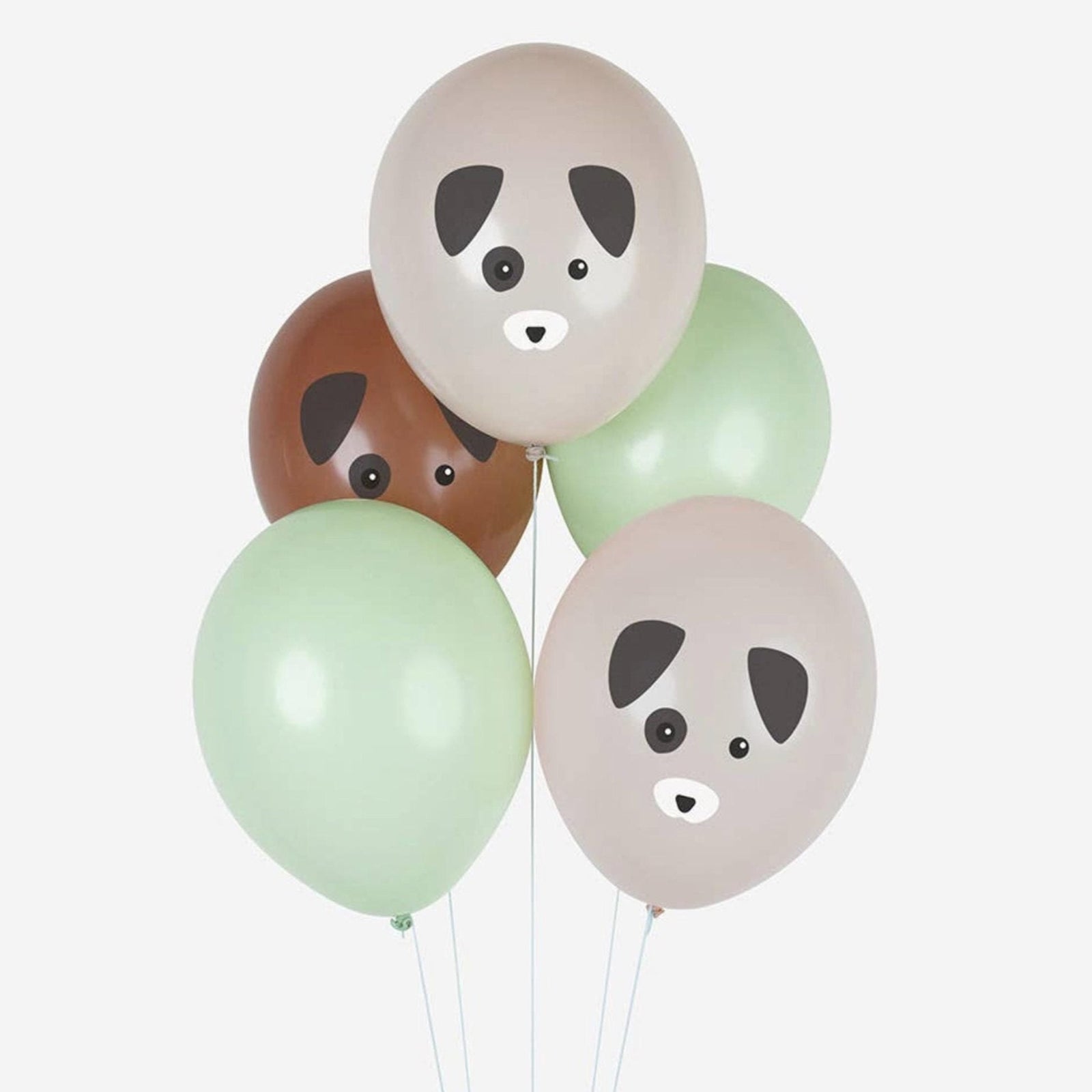 Brown & Green Dog Party Latex Balloons 5ct - Stesha Party