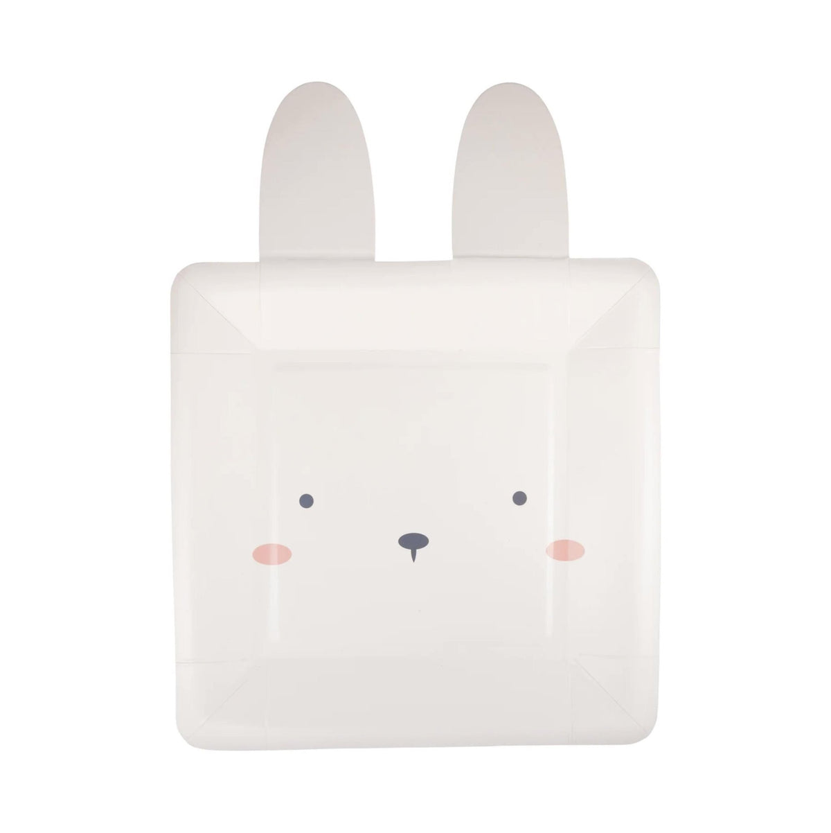 Brown, Pink & White Square Bunny Face Plates 9ct - Stesha Party