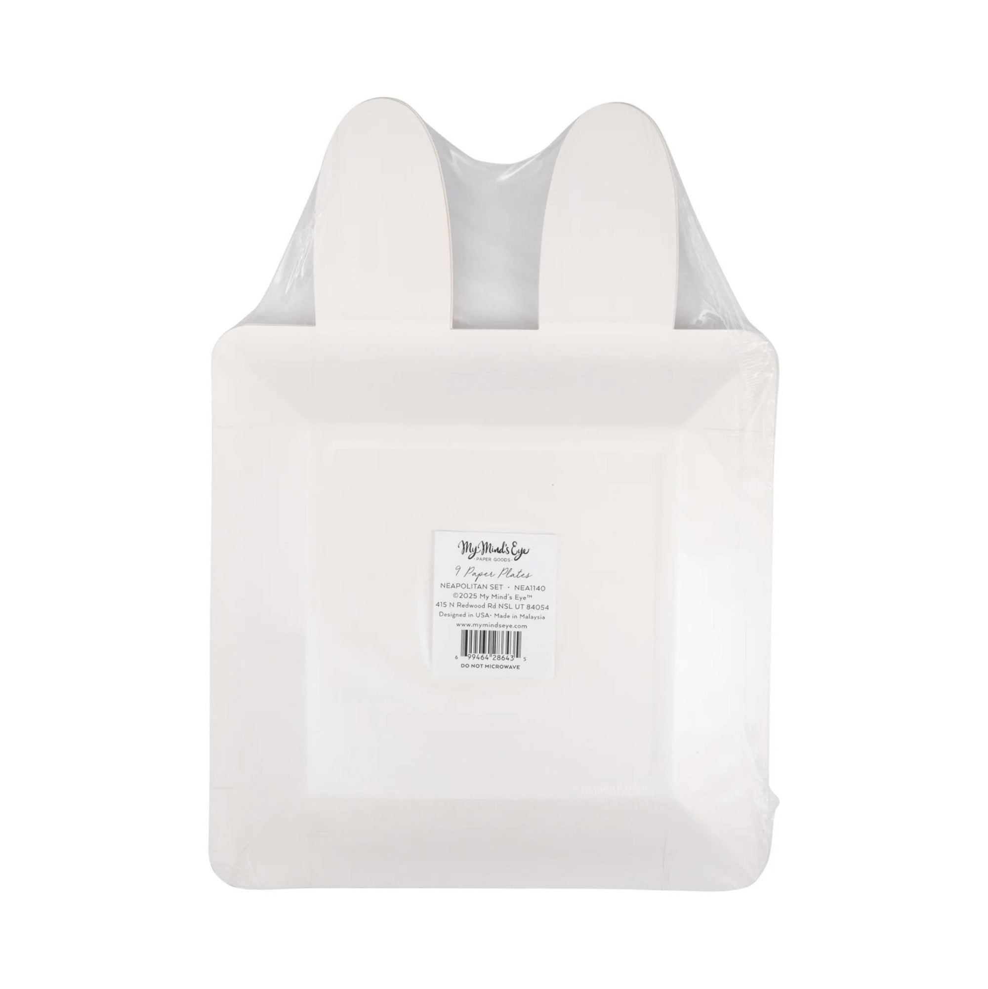 Brown, Pink & White Square Bunny Face Plates 9ct - Stesha Party