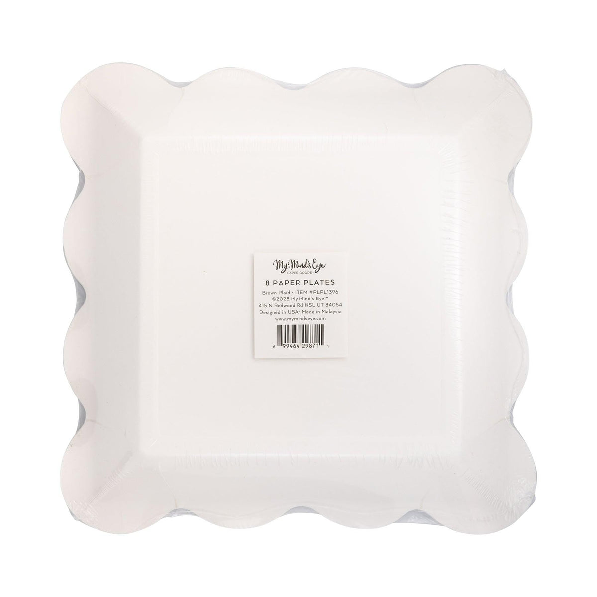 Brown Plaid Paper Plates 8ct - Stesha Party