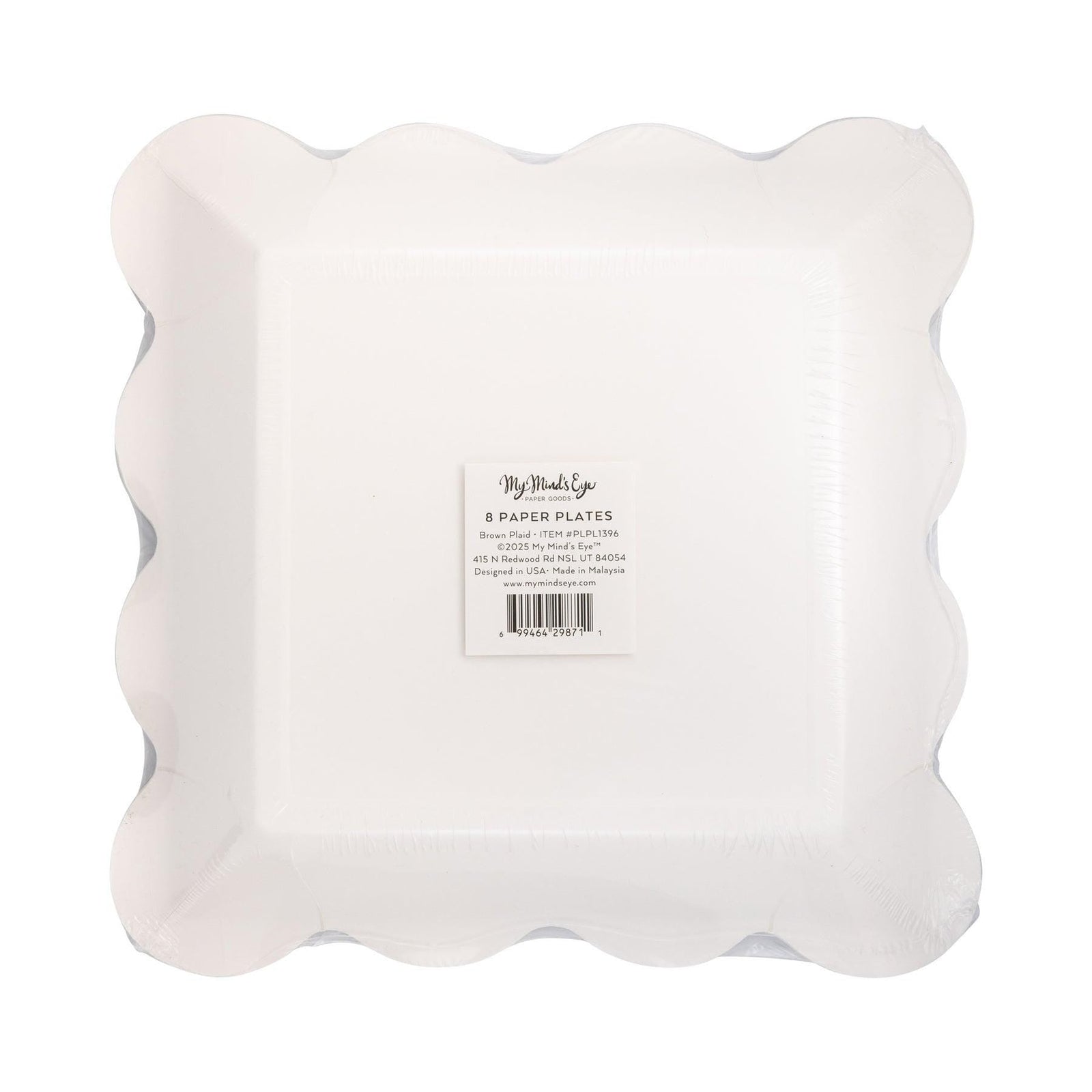 Brown Plaid Paper Plates 8ct - Stesha Party