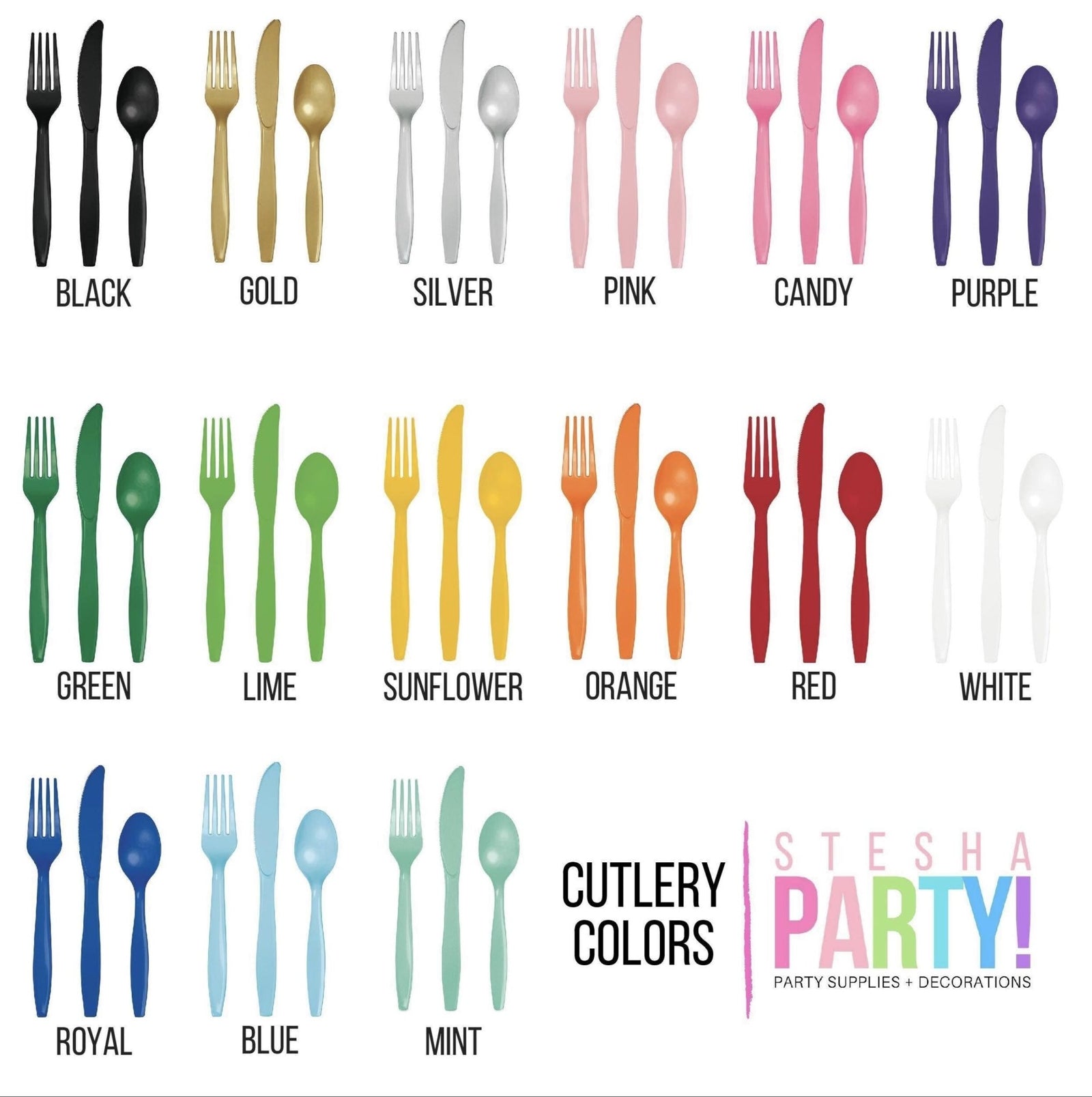 Bulk Royal Blue Cutlery 72 Set - Stesha Party