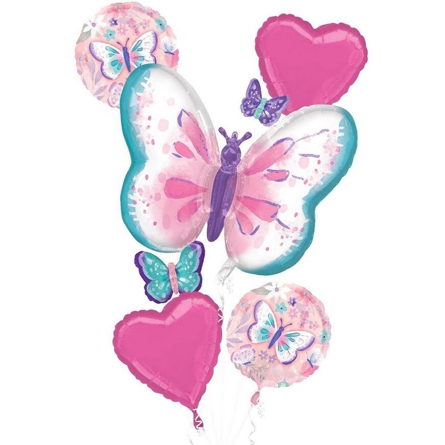 Butterfly & Heart Balloon Bouquet