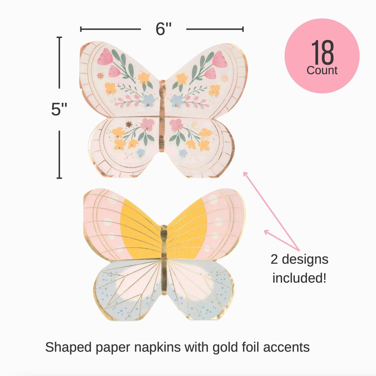 Butterfly Shaped Napkins - Stesha Party