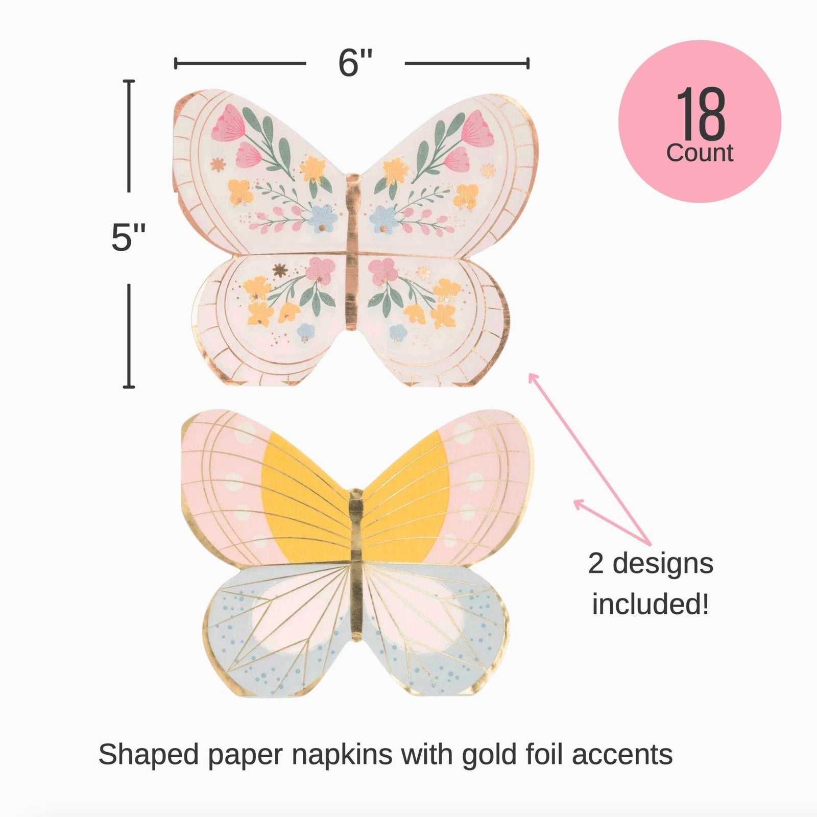 Butterfly Shaped Napkins - Stesha Party