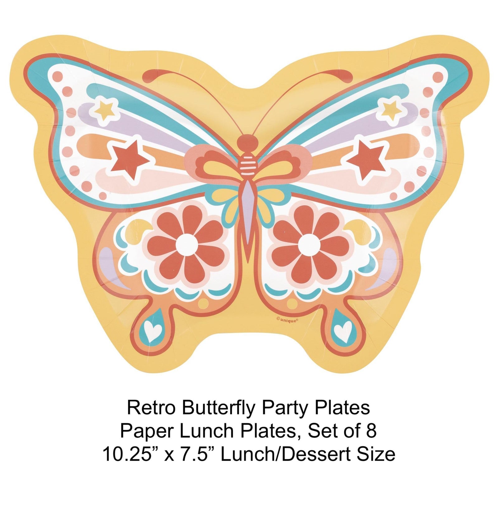 Butterfly Shaped Paper Plates 8ct - Stesha Party