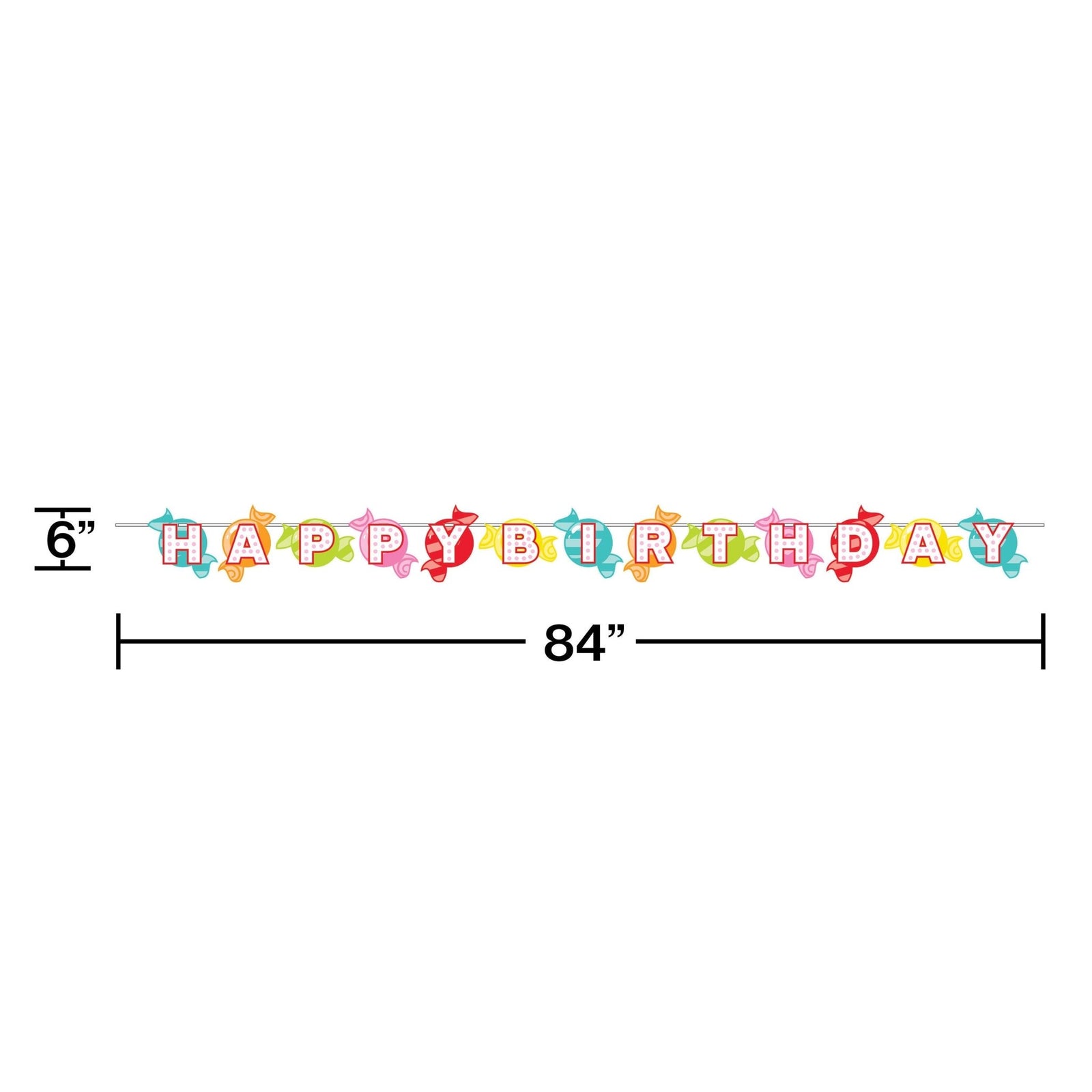 Candy Birthday Banner 7ft - Stesha Party