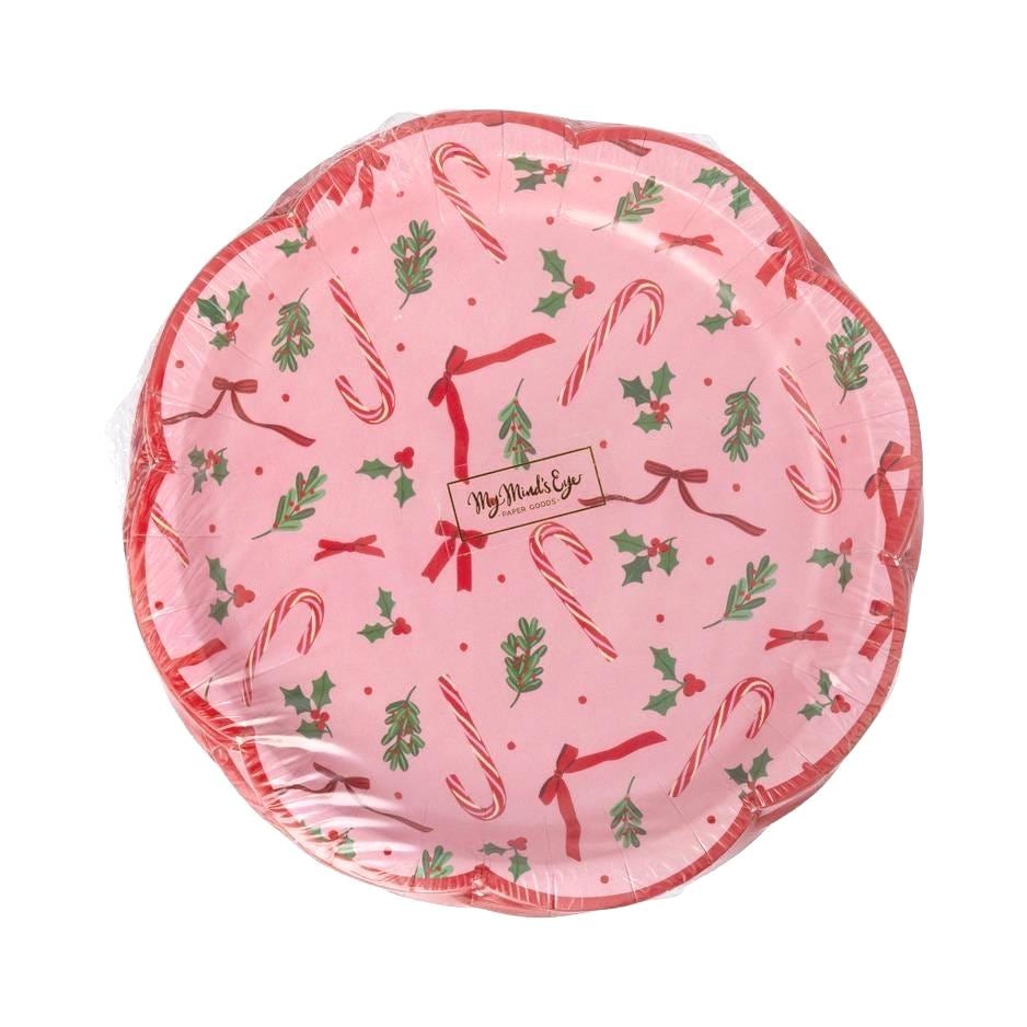 Candy Cane Christmas Dessert Plates - Stesha Party