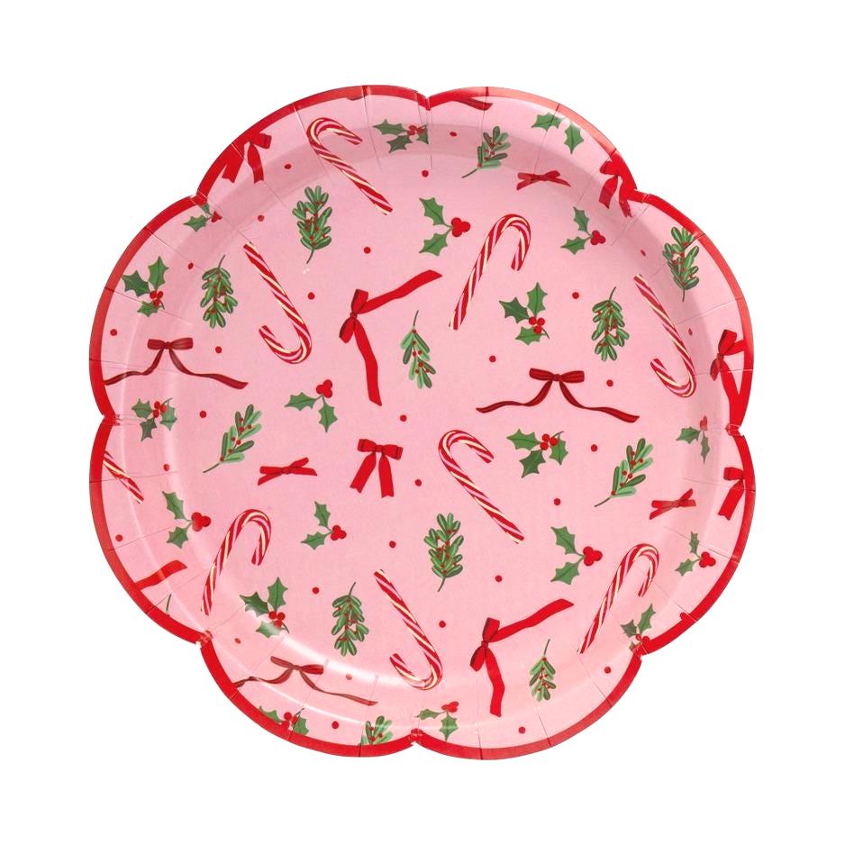 Candy Cane Christmas Dessert Plates - Stesha Party
