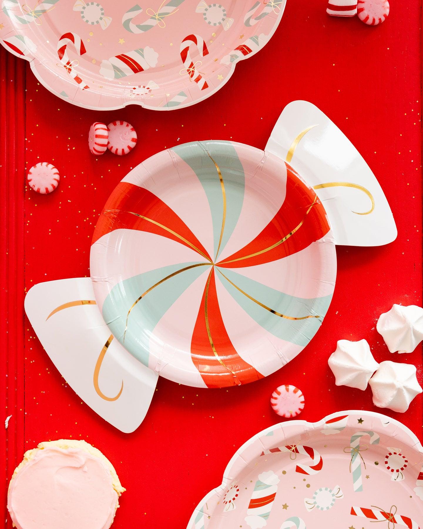 Candy Cane Party Plates - Stesha Party