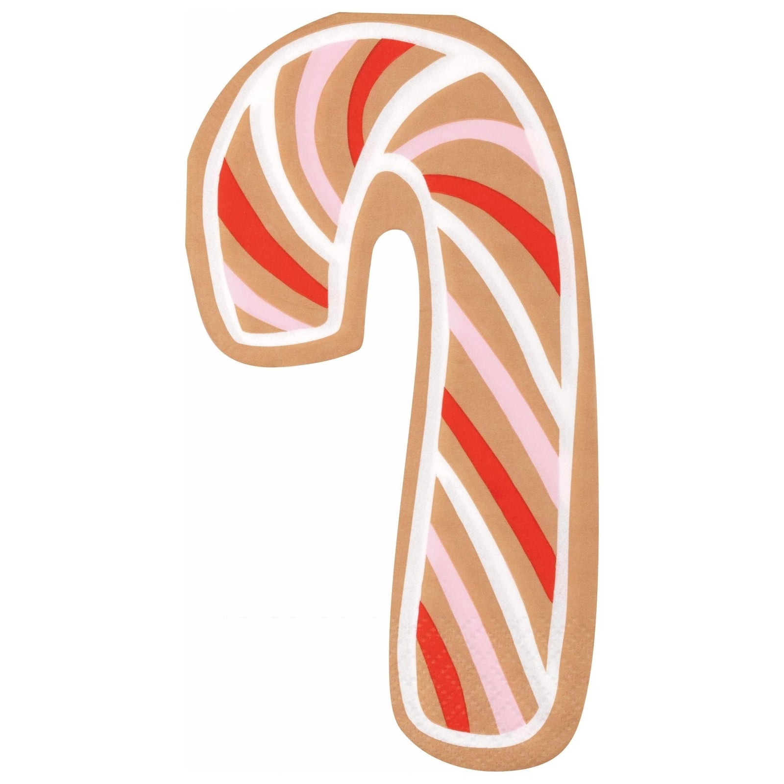 Candy Cane Shaped Guest Napkins 16ct - Stesha Party