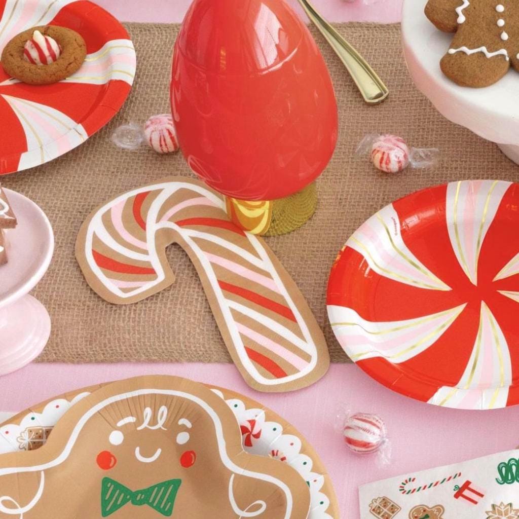 Candy Cane Shaped Guest Napkins 16ct - Stesha Party