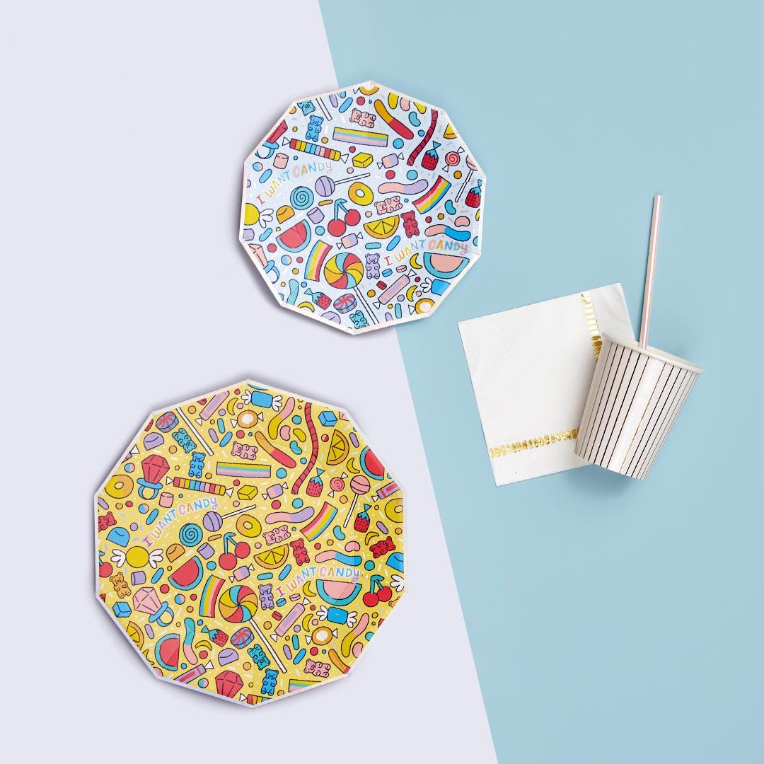 Candy Dessert Plates - Stesha Party