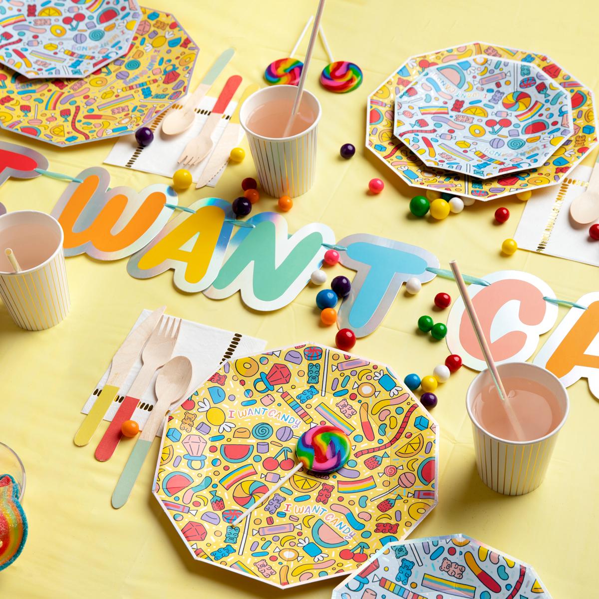 Candy Dessert Plates - Stesha Party