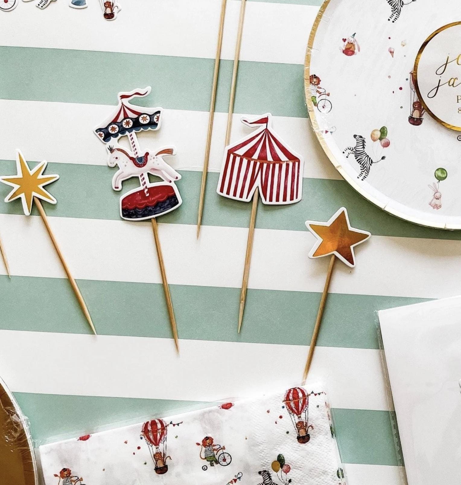 Carnival Cake Toppers 8ct - Stesha Party