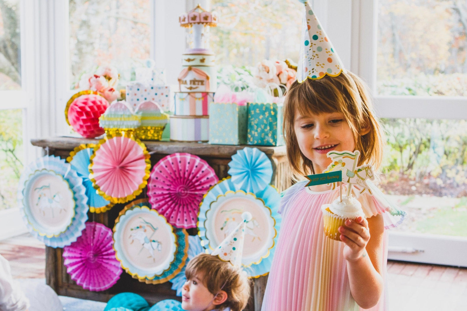 Carousel Cupcake Toppers 16ct - Stesha Party