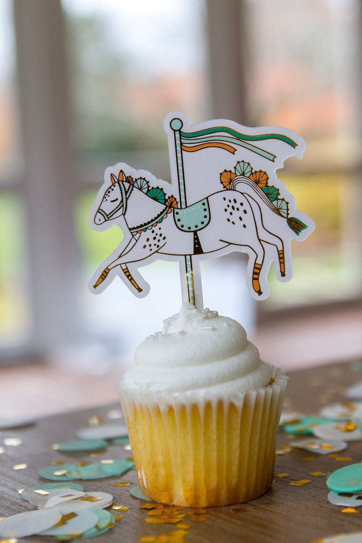Carousel Cupcake Toppers 16ct - Stesha Party