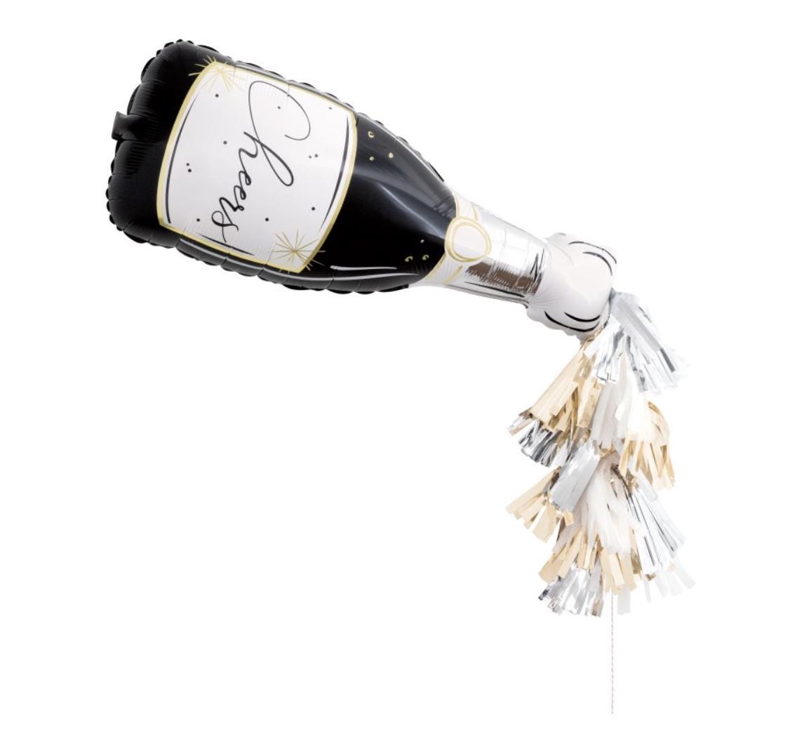 Champagne Foil Balloon with Tassels - Stesha Party