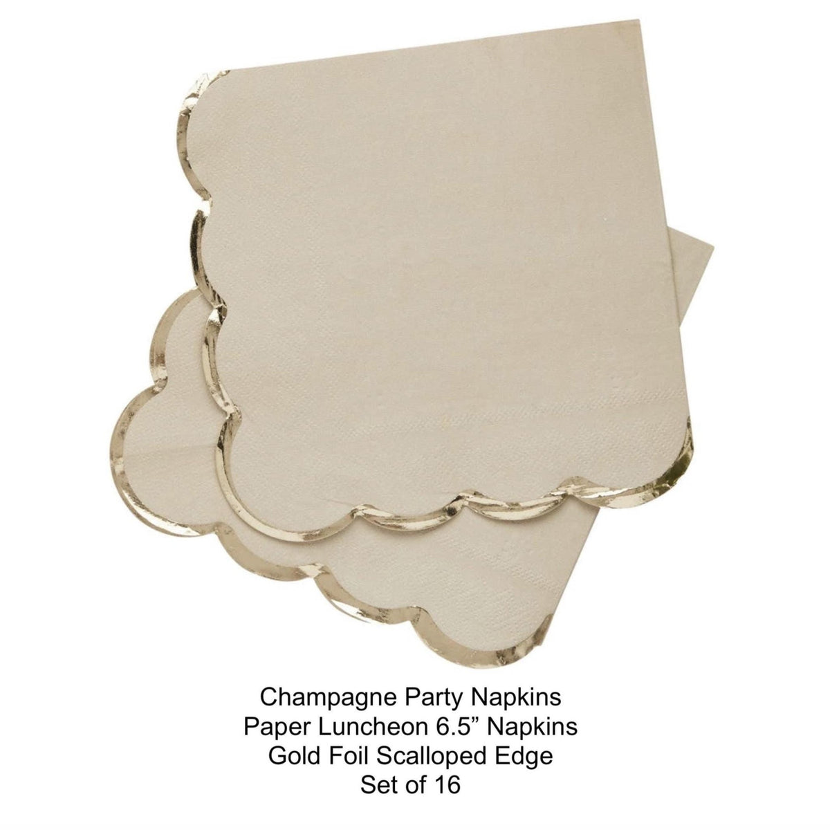 Champagne Gold Foil Luncheon Napkins 16ct - Stesha Party