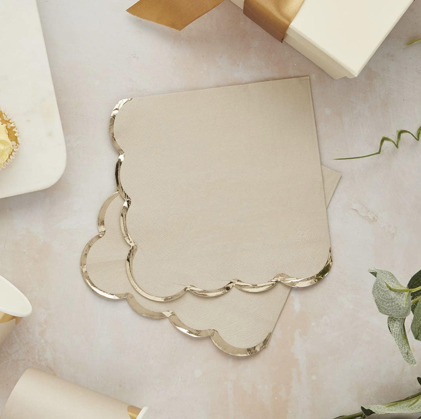 Champagne Gold Foil Luncheon Napkins 16ct - Stesha Party
