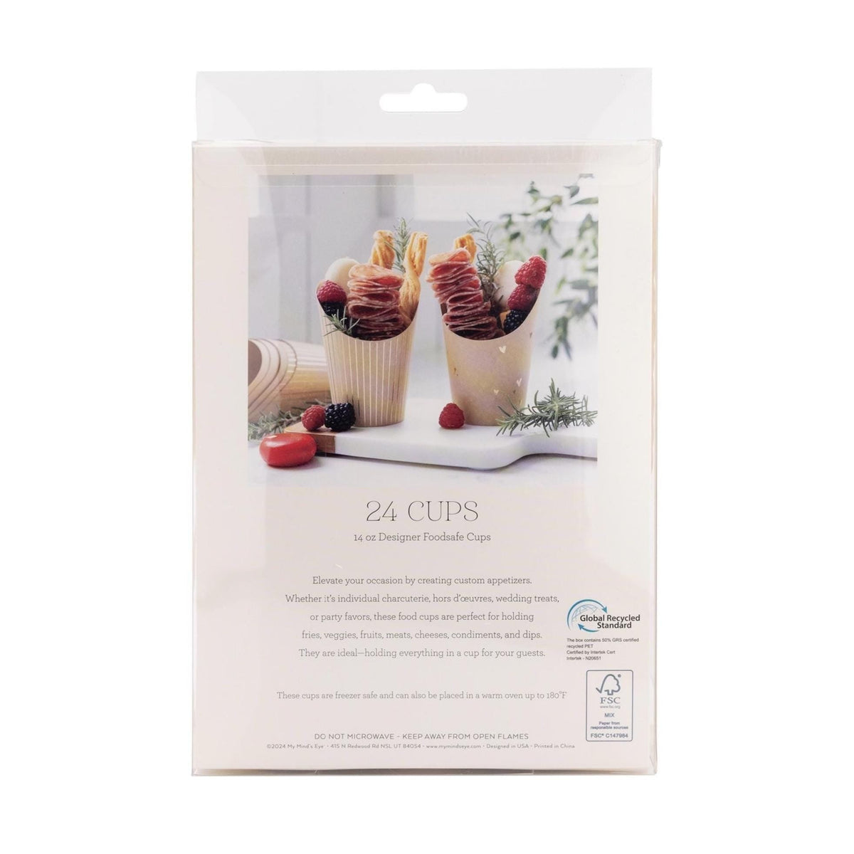 Charcuterie Cups with Gold Foil 24ct - Stesha Party