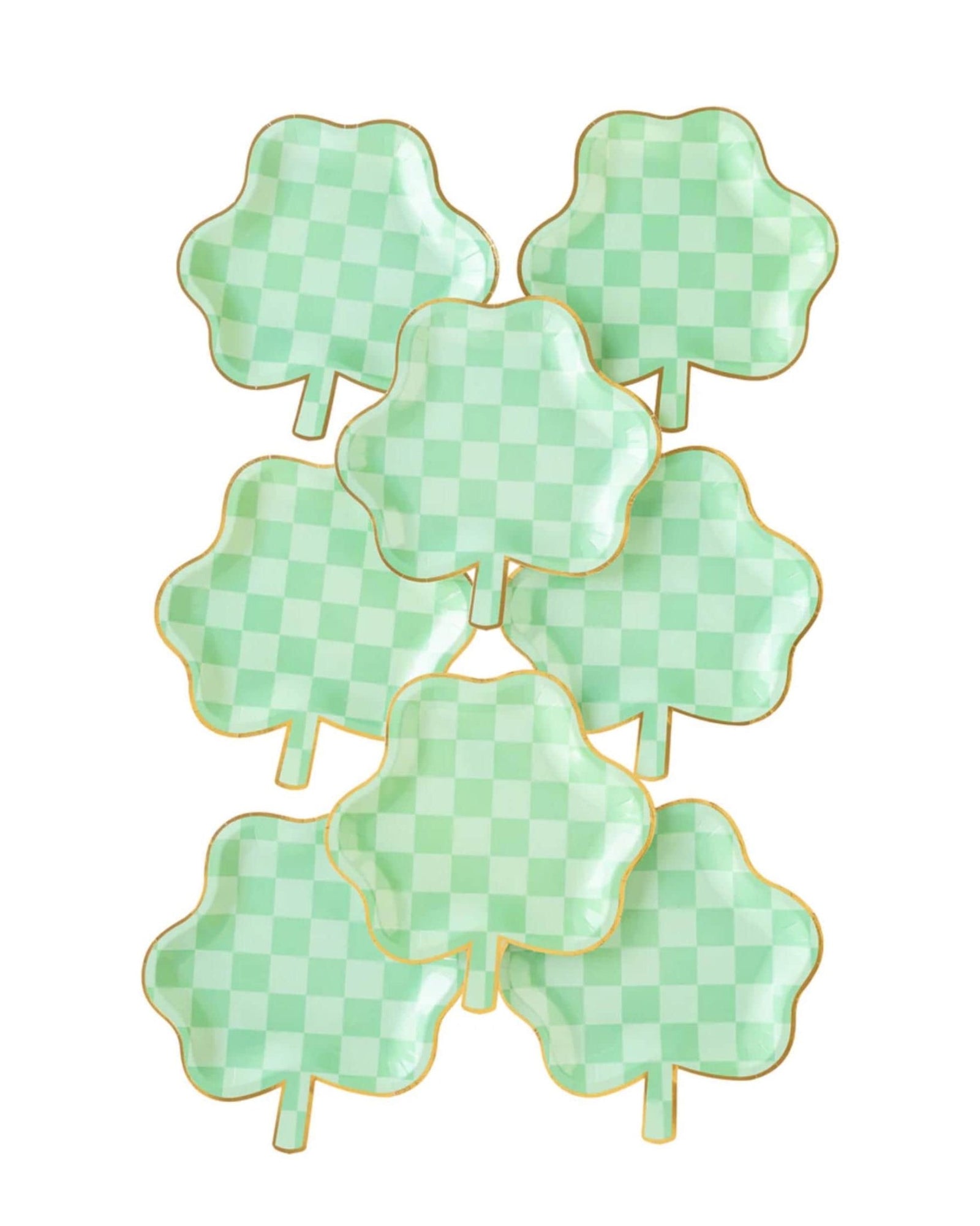 Checkered Clover Party Plates - Stesha Party