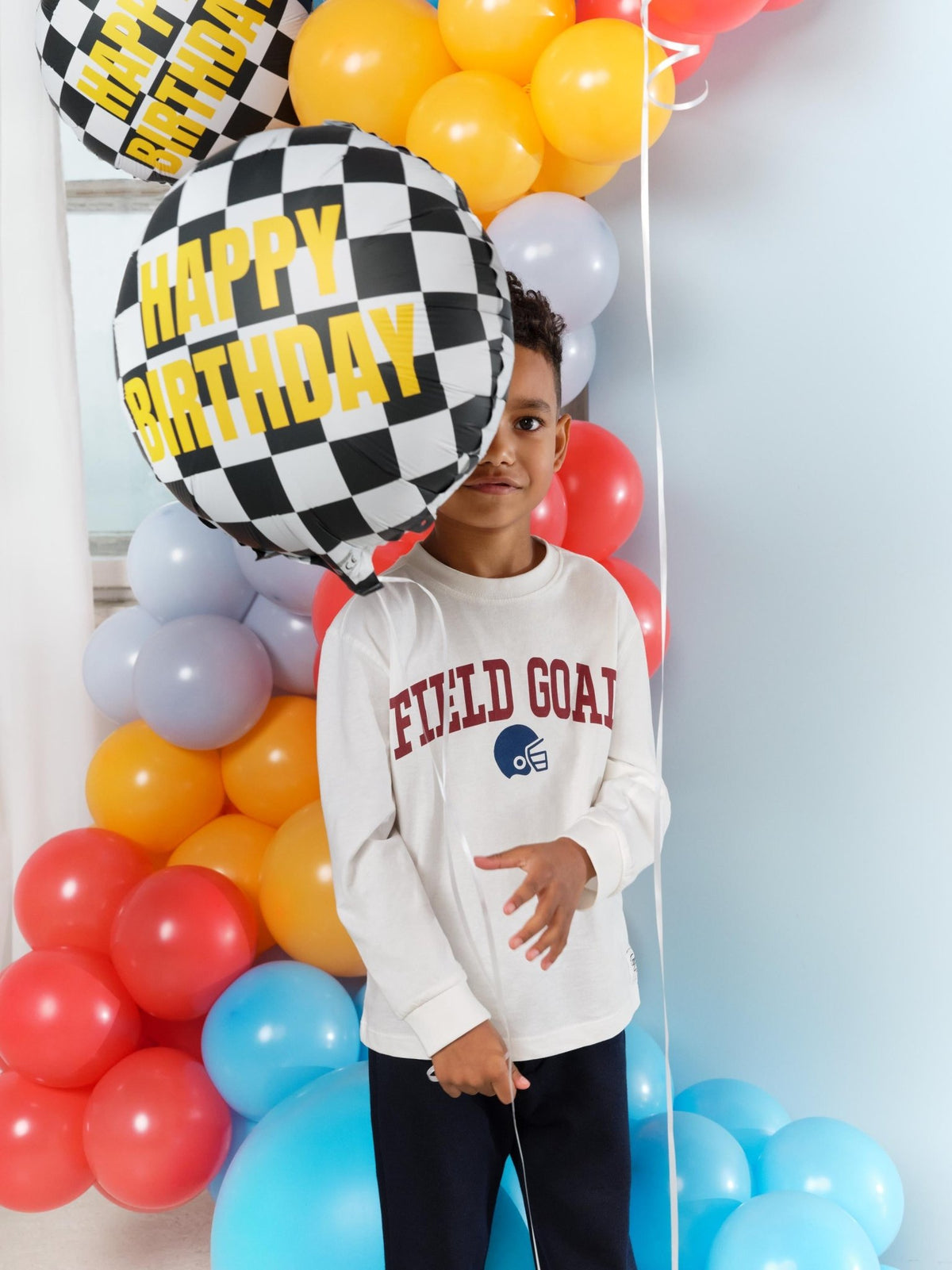 Checkered Flag Birthday Balloon - Stesha Party