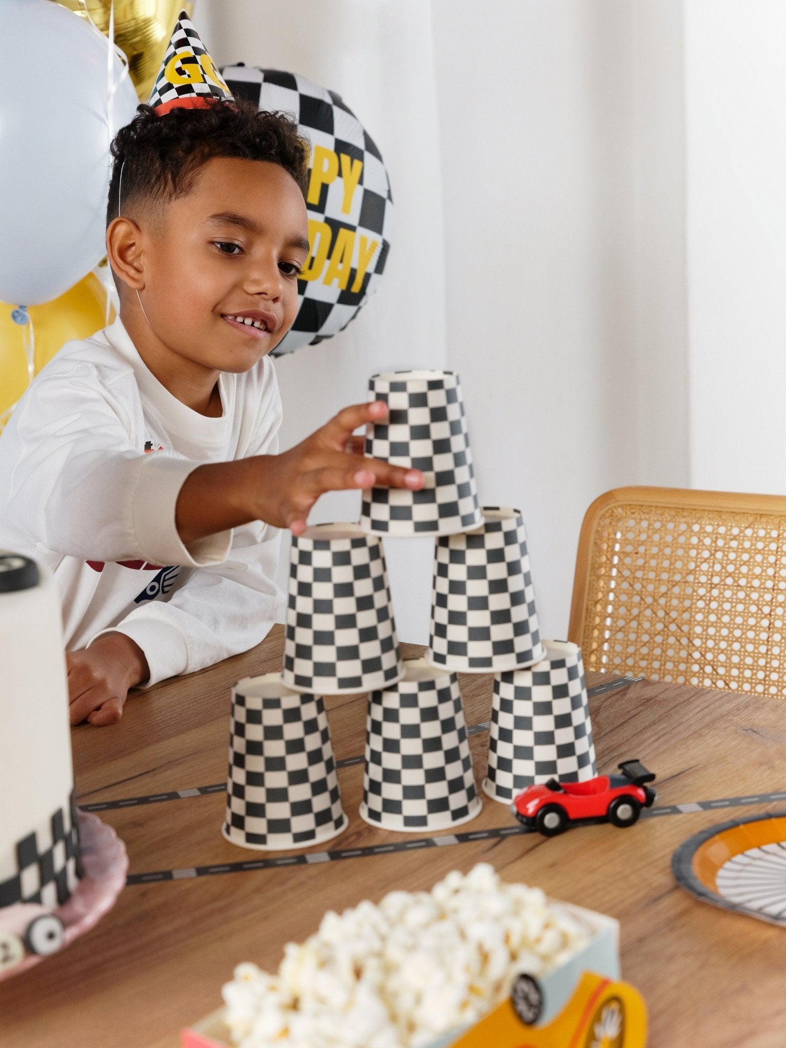Checkered Race Car Party Hats - Stesha Party