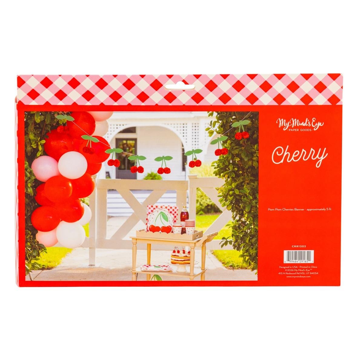 Cherry Pom Pom Banner - Stesha Party