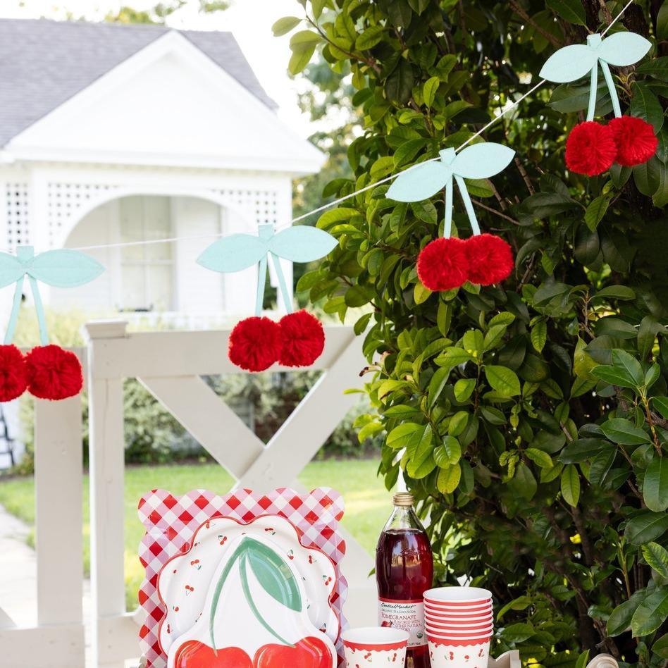 Cherry Pom Pom Banner - Stesha Party