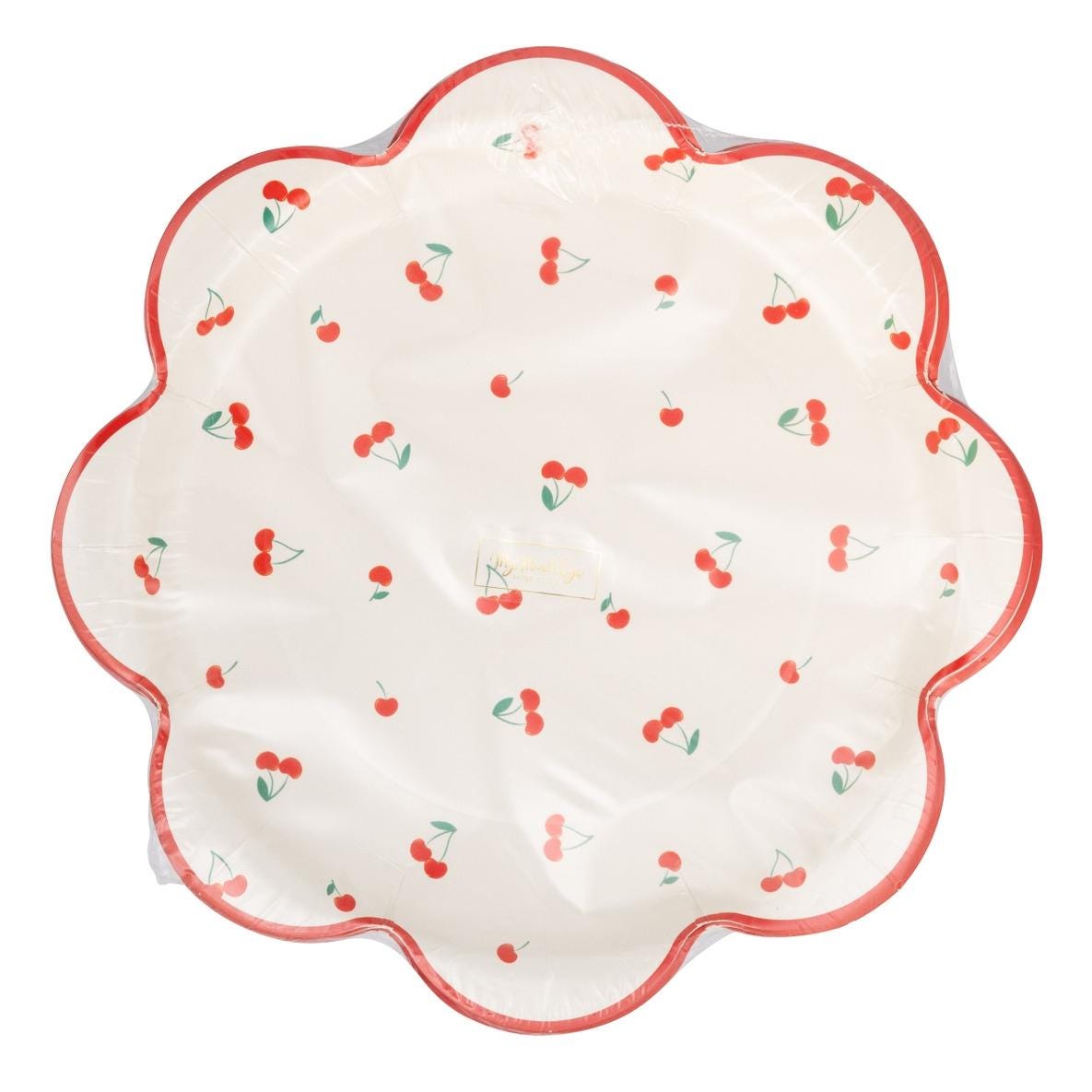 Cherry Scalloped Plates 8ct - Stesha Party